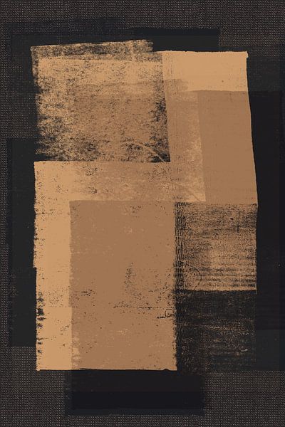 Moderne abstrakte minimalistische Kunst in Gelb und Schwarz. von Dina Dankers