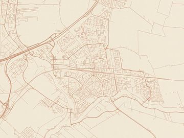 Kaart van Gouda in Terracotta van Map Art Studio