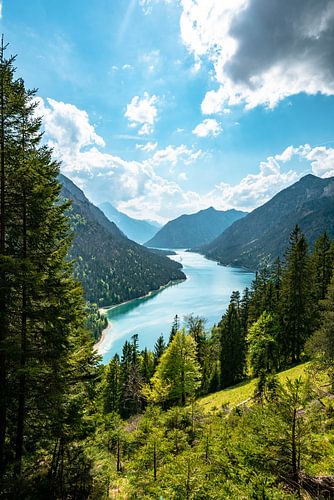 Prachtig uitzicht op de Plansee en de Thaneller