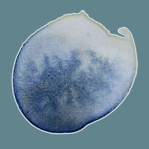 Soft Tide Aqua Mineral - Ruhige abstrakte Aquarellfarbe in kühlen Blautönen von Saskia Mensink PRINTS