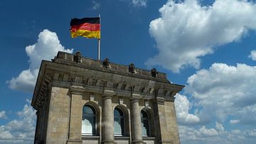 German Reichstag with Germany flag by Gerwin Schadl