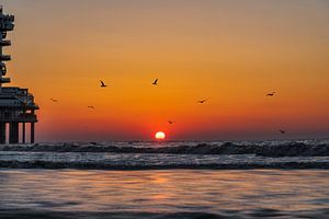 Coucher de soleil apaisant à Scheveningen