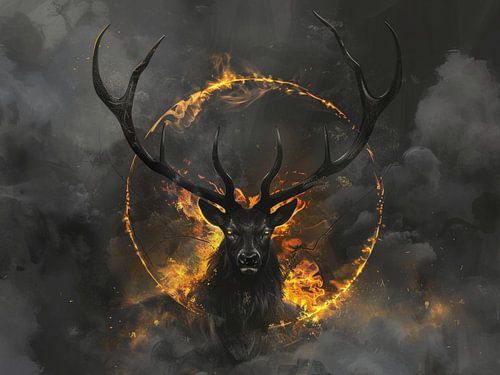 Hirsch Xerxes - Art mystique avec motif de cerf majestueux