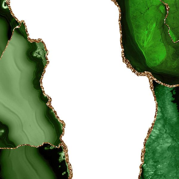 Green &amp; Gold Agate Texture 21 von Aloke Design