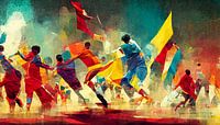 Illustratie van het wereldkampioenschap voetbal in Qatar 2022 01 van Animaflora PicsStock thumbnail