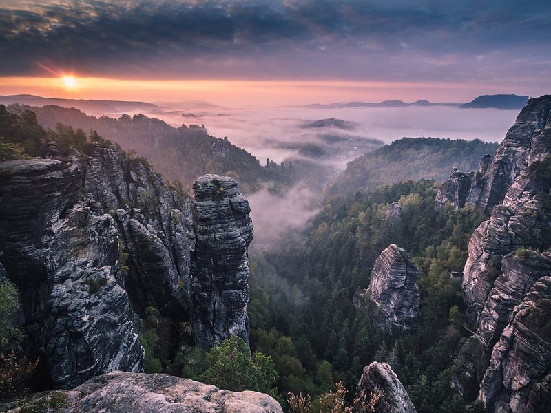 Lever du soleil sur les rochers, Andreas Wonisch par 1x