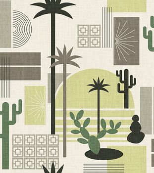 Palm Springs Geometric Escape Oliv Green