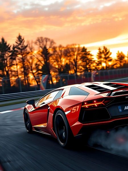 Lamborghini Aventador Red Sunset Racing Track 2 par MIROKKU