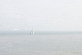 Sailing boat near Vlissingen minimalism by Marianne van der Zee