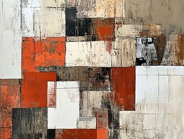 Abstract Oranje Blokken van Zen en Meer
