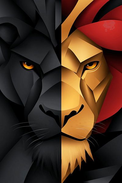 Lions King of Light and Darkness by Karina Brouwer