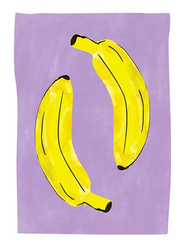 Two Vibrant Yellow Bananas