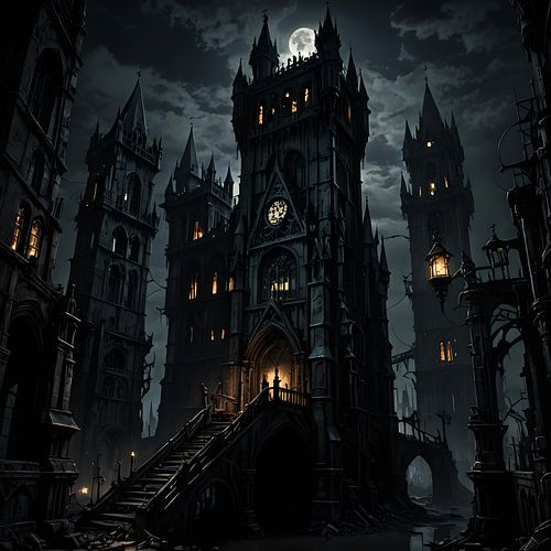 gothic city, steampunk
