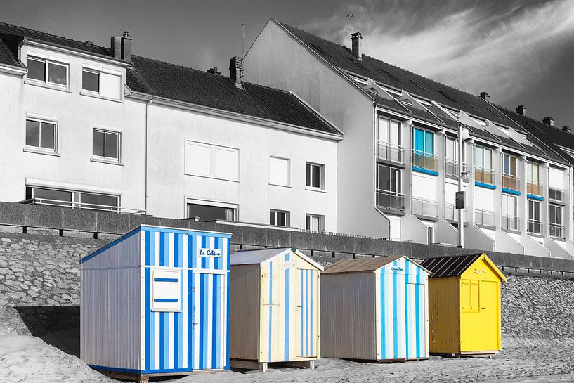 Strandhuisjes bij Fort-Mahon-Plage in Frankrijk van Evert Jan Luchies