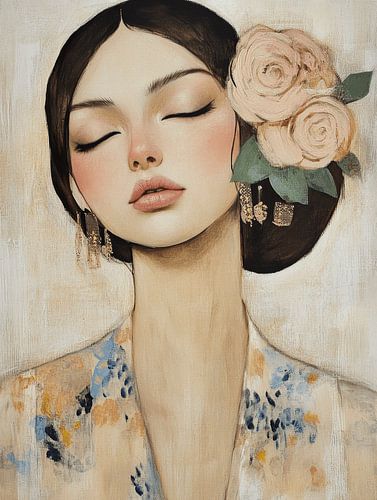 Portret in zachte pastelkleuren