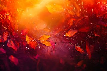 Herfstbladeren in het zonlicht van Poster Art Shop