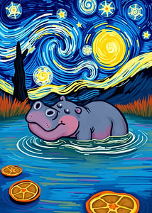 Hippopotamus Sternennacht