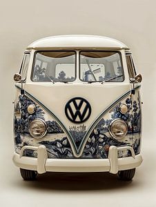 vor einem Oldtimer-Volkswagen