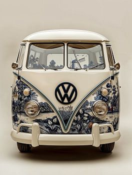 front of an old-fashioned volkswagen van