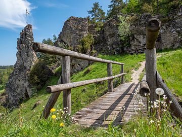 Rotsen om te klimmen in Frankisch Zwitserland