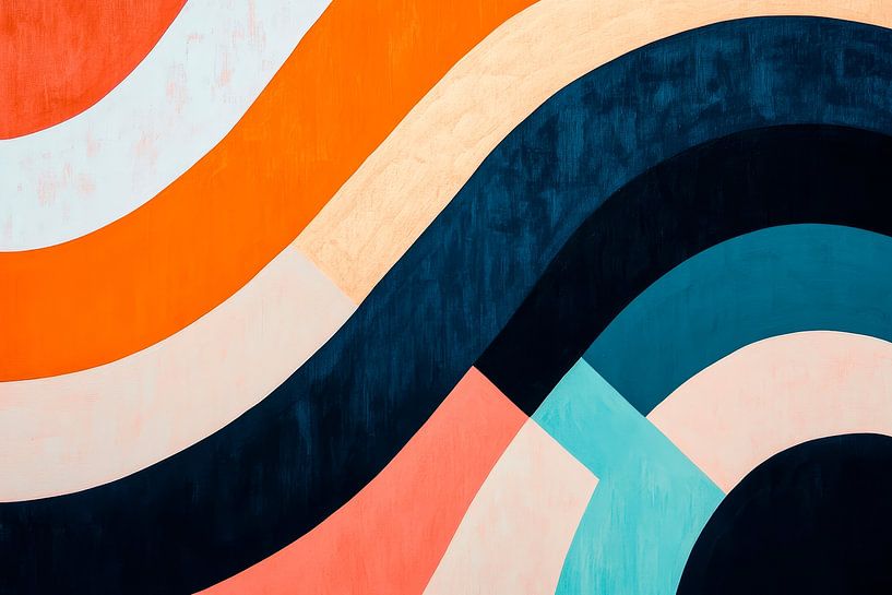 Abstracte golfpatronen in kleuren van Poster Art Shop