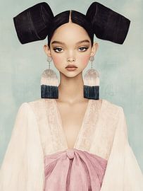 Trendsetter, modern portrait by Carla Van Iersel