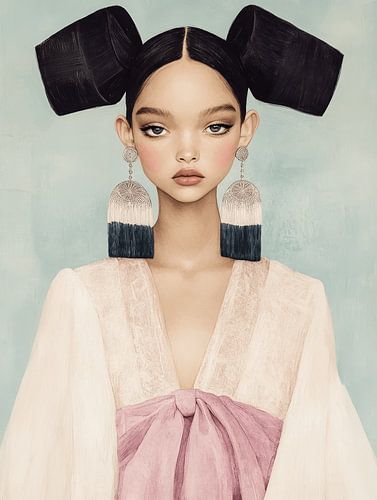 Trendsetter, modern portrait by Carla Van Iersel