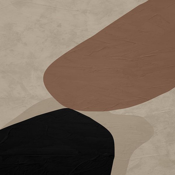 Organische abstracte kunst - aardse tinten van Online Arts