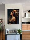 Customer photo: Elegant Lady with Flowers - Art Nouveau Painting full of contrast and sophistication by Roger VDB