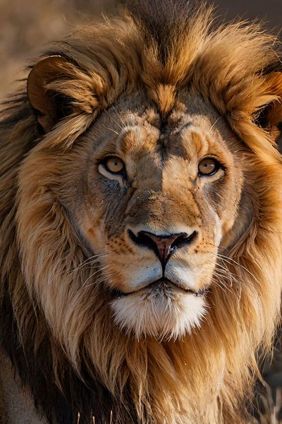 Majestueux gros plan d'un puissant lion par Art & Soul Creations