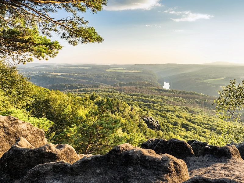 Kipphornaussicht, Suisse saxonne - Vue sur la vallée de l'Elbe par Pixelwerk