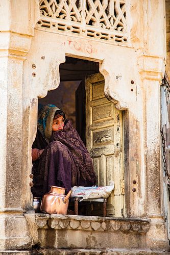 Water woman Monkey Temple Rajastan - India