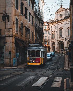 Vintage tram in Lisbon