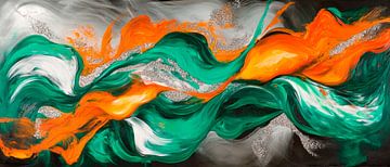 Gekleurde golven in abstracte kunst van Poster Art Shop