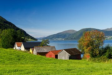 Fishing huts by the Eidsfjord by Anja B. Schäfer