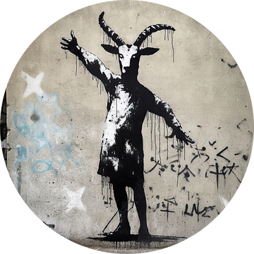 Kunst muur | Banksy Stijl | Graffiti van Blikvanger Schilderijen