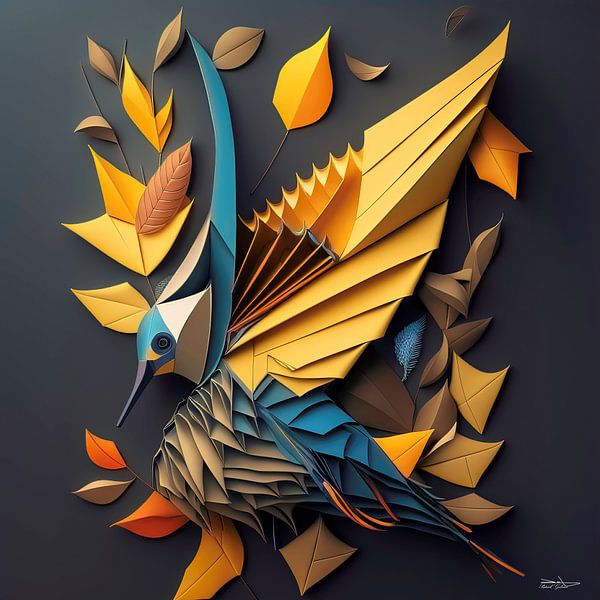 origami of a bird by Gelissen Artworks