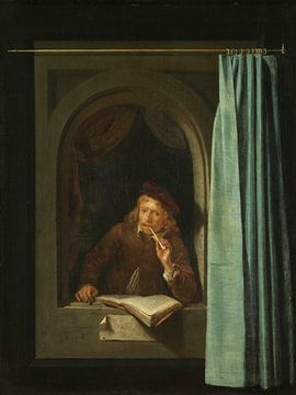 Pipe smoking man, Gerard Dou, ca. 1650