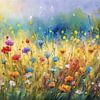 Sommerfeld mit Wildblumen von Arjen Roos