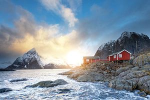 Lever de soleil à Hamnoy sur les Lofoten sur Tilo Grellmann