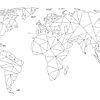 Geometric World Map | Linear drawing | Black on White by WorldMapShop