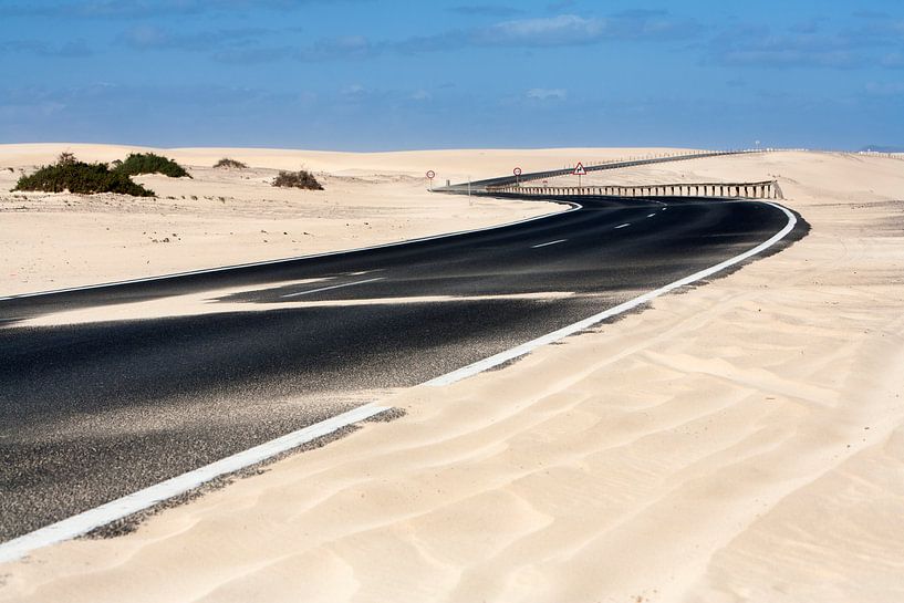 Gepflasterte Landstraße bei Olivia auf Fuerteventura von Peter de Kievith Fotografie