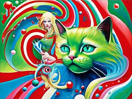 Surreal green stray cat by DeVerviersBelgium