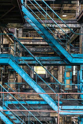 blue steel staircase
