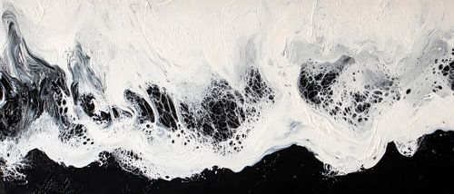 Golven van zwart en wit - Abstract
