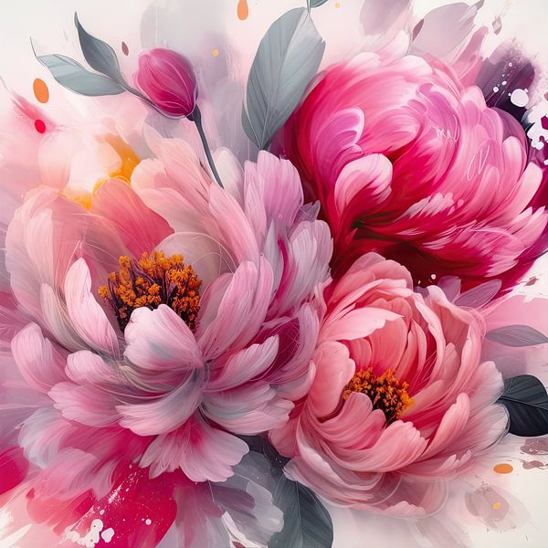Pink Peonies by Captain Chaos
