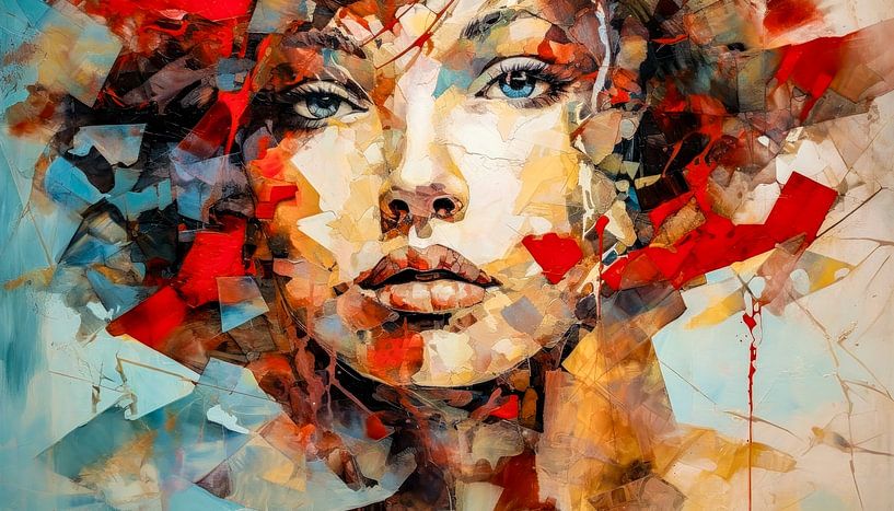 Tanz der Farben im Gesicht von Klaus Tesching - Art-AI
