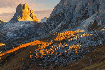 Zonsopkomst op de Giaupas, Dolomieten, Italië van Henk Meijer Photography