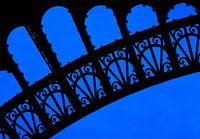 Close-up Eiffel Tower Paris in silhouette.