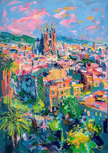 Barcelona Sagrada Familia oil painting by Niklas Maximilian
